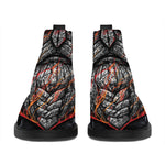 Ancient Viking Norse God Odin Print Flat Ankle Boots