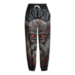 Ancient Viking Norse God Odin Print Fleece Lined Knit Pants