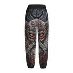 Ancient Viking Norse God Odin Print Fleece Lined Knit Pants