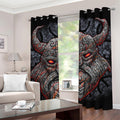 Ancient Viking Norse God Odin Print Grommet Curtains
