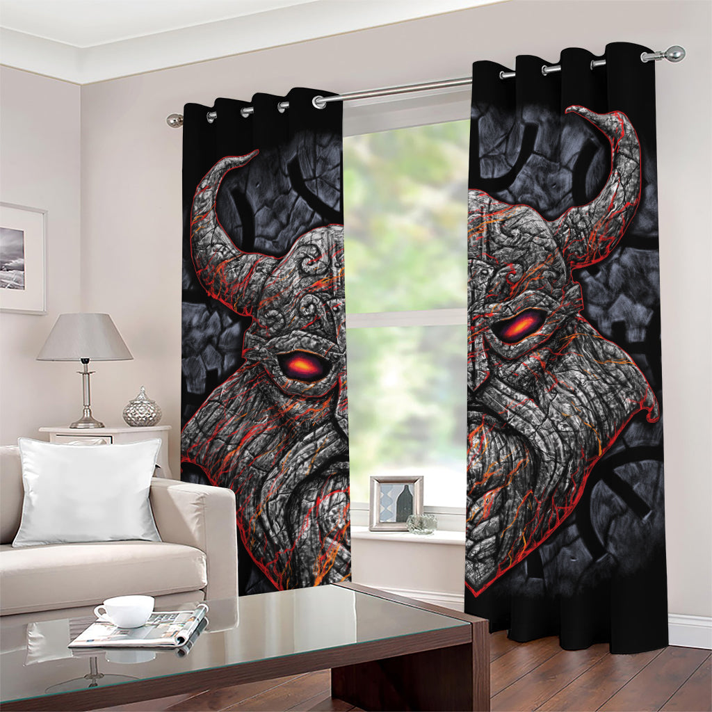 Ancient Viking Norse God Odin Print Grommet Curtains