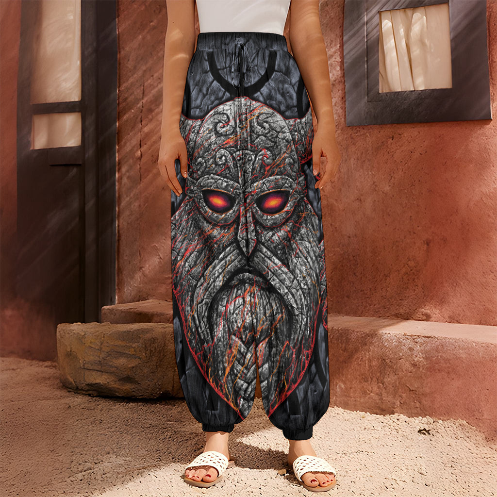 Ancient Viking Norse God Odin Print Harem Pants