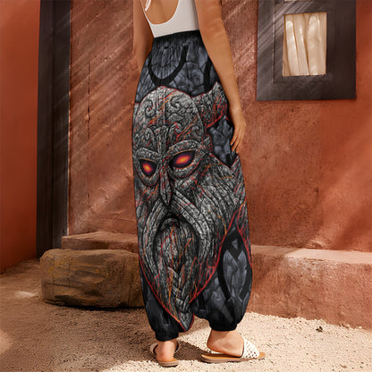 Ancient Viking Norse God Odin Print Harem Pants