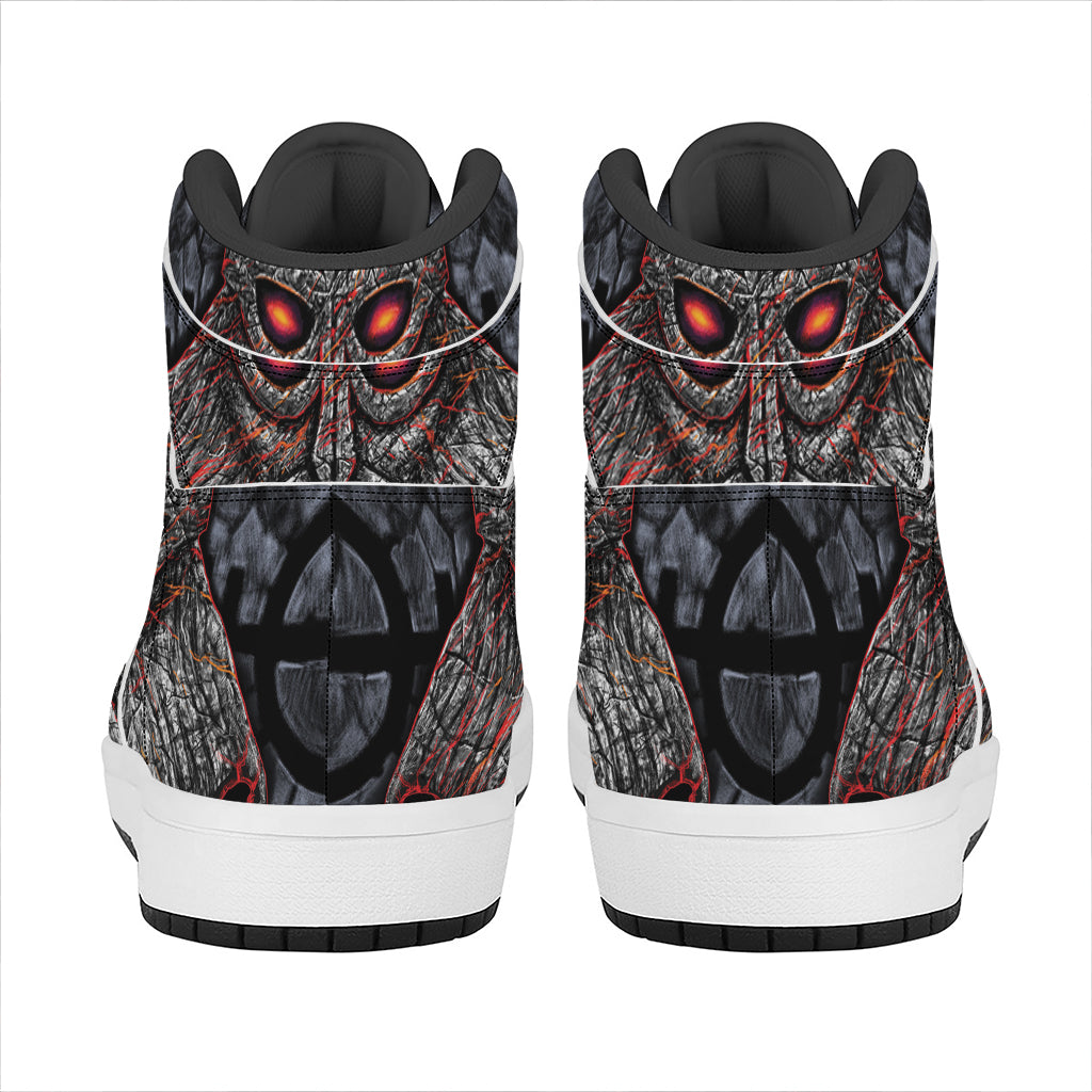 Ancient Viking Norse God Odin Print High Top Leather Sneakers