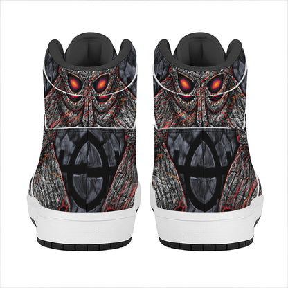 Ancient Viking Norse God Odin Print High Top Leather Sneakers