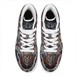 Ancient Viking Norse God Odin Print High Top Leather Sneakers