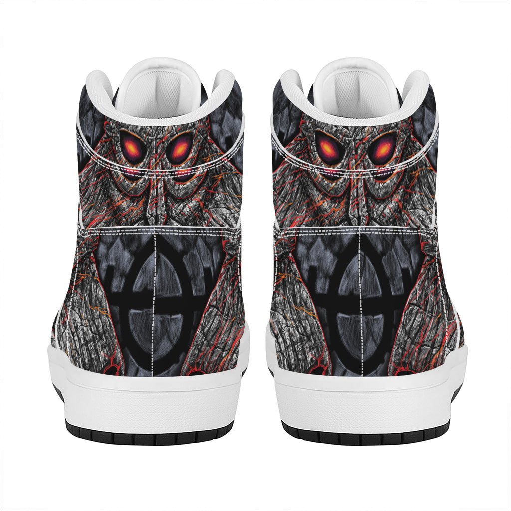 Ancient Viking Norse God Odin Print High Top Leather Sneakers