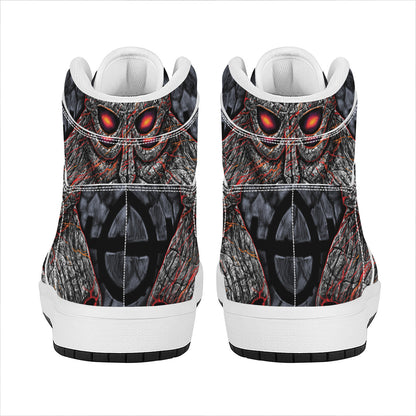 Ancient Viking Norse God Odin Print High Top Leather Sneakers