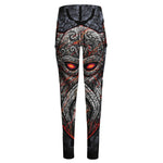 Ancient Viking Norse God Odin Print High-Waisted Pocket Leggings