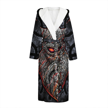 Ancient Viking Norse God Odin Print Hooded Bathrobe