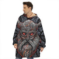 Ancient Viking Norse God Odin Print Hoodie Blanket