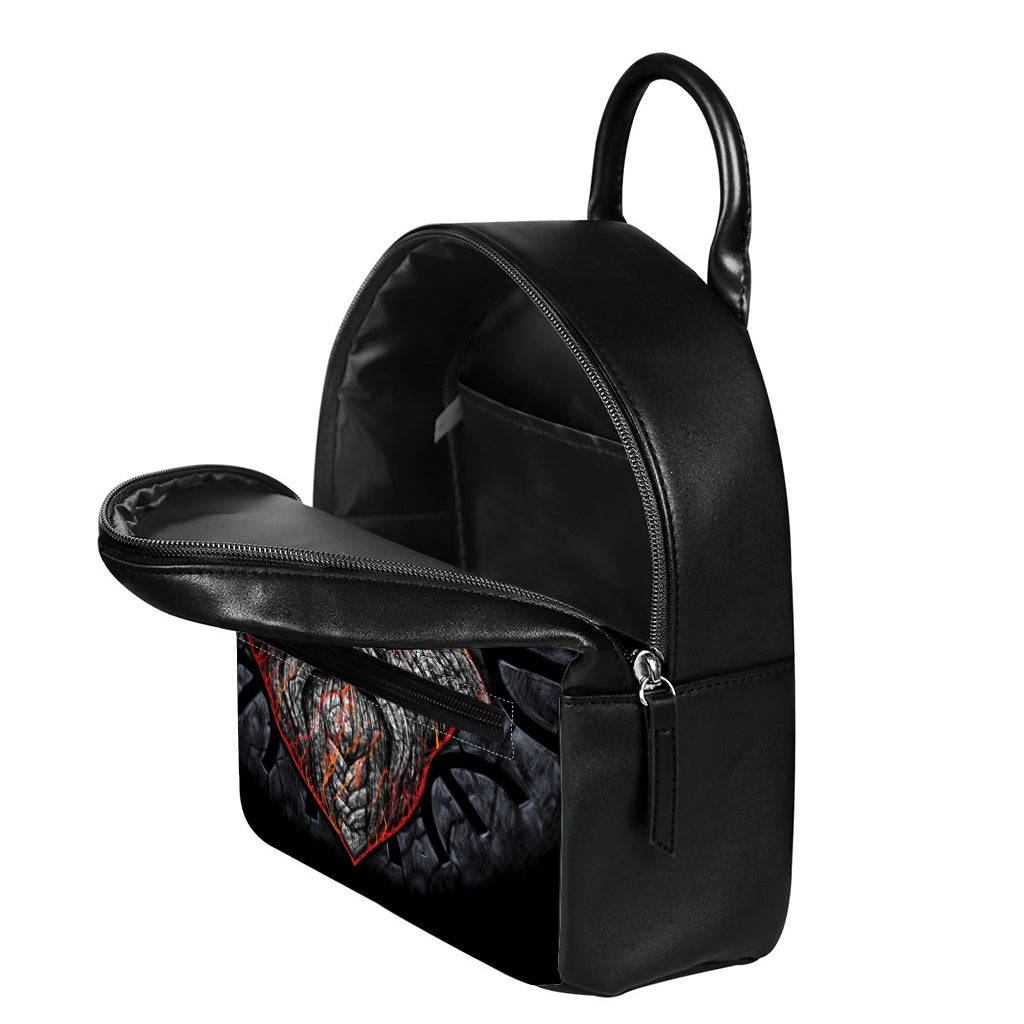 Ancient Viking Norse God Odin Print Leather Backpack