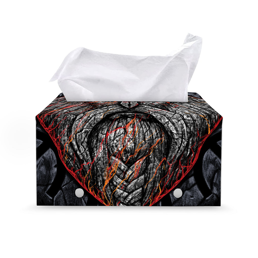Ancient Viking Norse God Odin Print Leather Tissue Box Cover