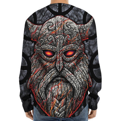 Ancient Viking Norse God Odin Print Long Sleeve Baseball Jersey