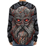 Ancient Viking Norse God Odin Print Long Sleeve Baseball Jersey