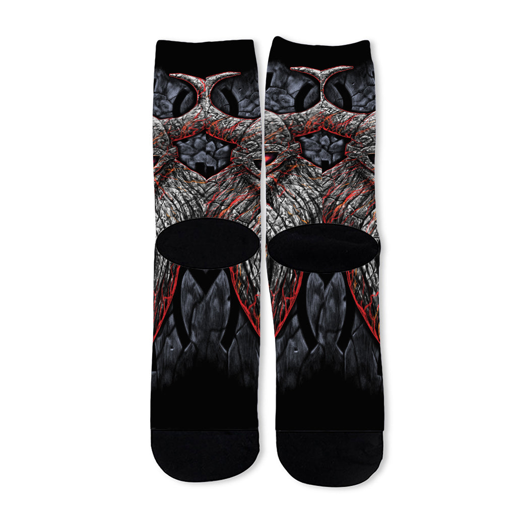 Ancient Viking Norse God Odin Print Long Socks