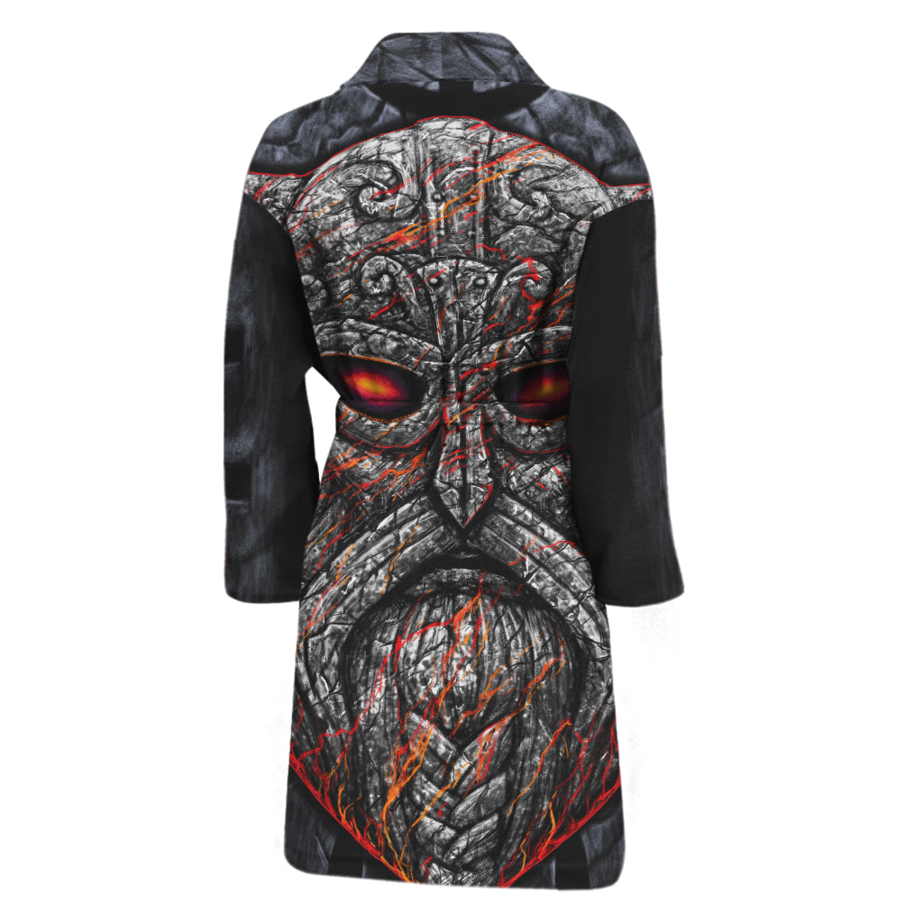 Ancient Viking Norse God Odin Print Men's Bathrobe