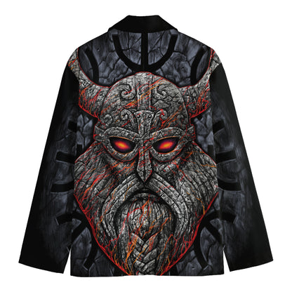 Ancient Viking Norse God Odin Print Men's Cotton Blazer