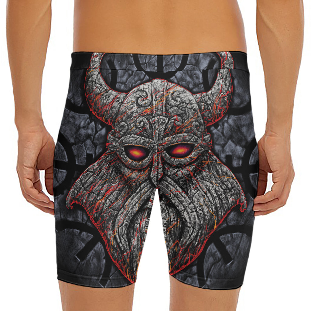 Ancient Viking Norse God Odin Print Men's Long Boxer Briefs