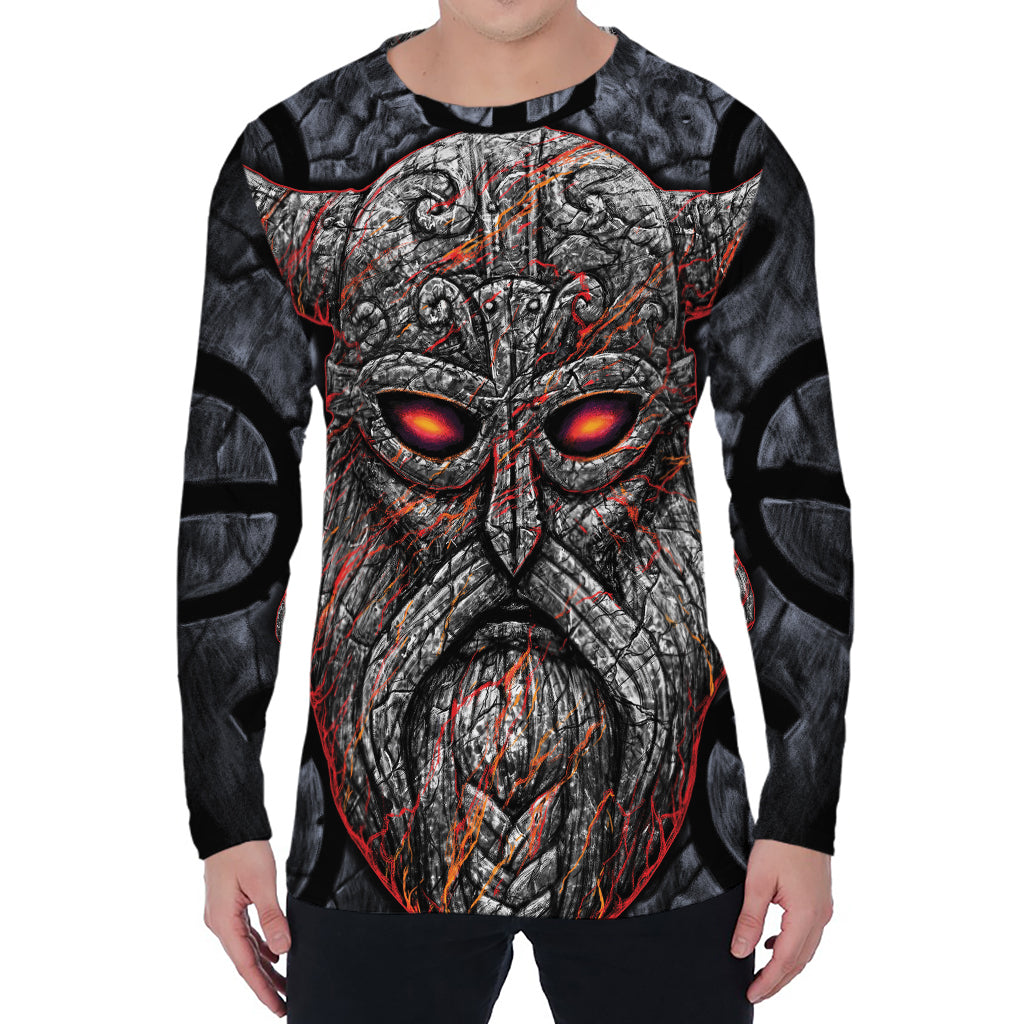 Ancient Viking Norse God Odin Print Men's Long Sleeve T-Shirt