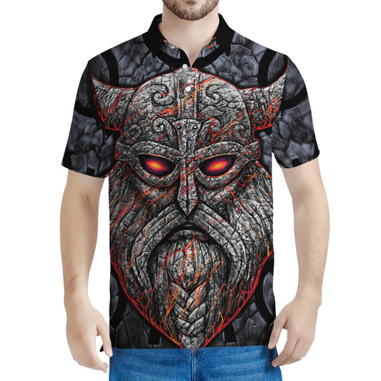 Ancient Viking Norse God Odin Print Men's Polo Shirt