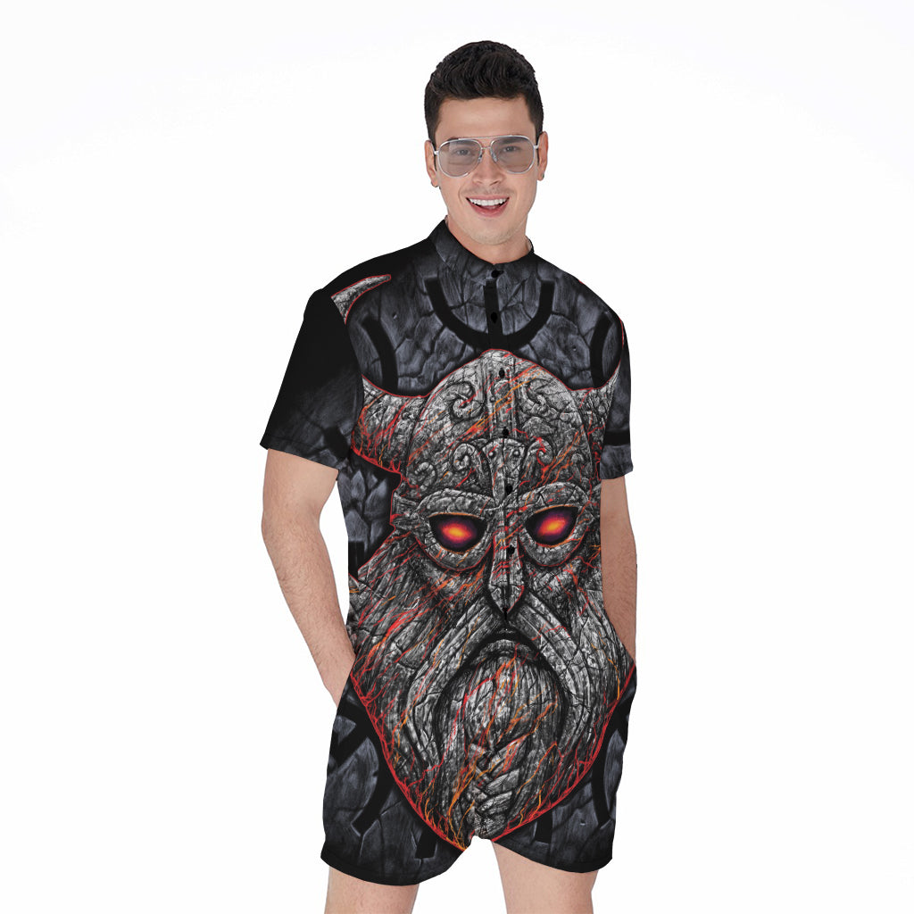 Ancient Viking Norse God Odin Print Men's Rompers