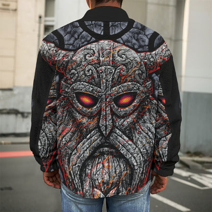 Ancient Viking Norse God Odin Print Men's Shirt Jacket