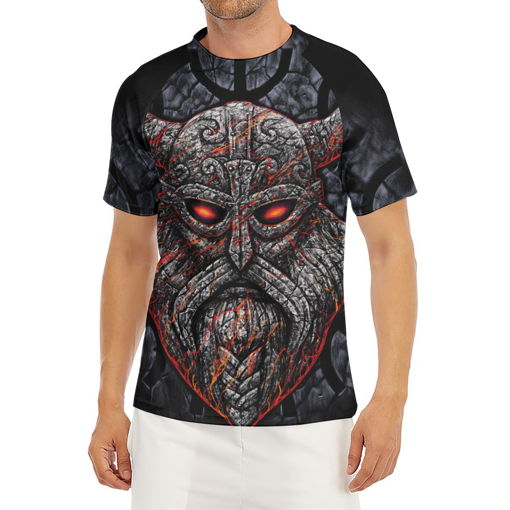 Ancient Viking Norse God Odin Print Men's Short Sleeve Rash Guard