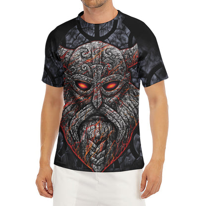 Ancient Viking Norse God Odin Print Men's Short Sleeve Rash Guard