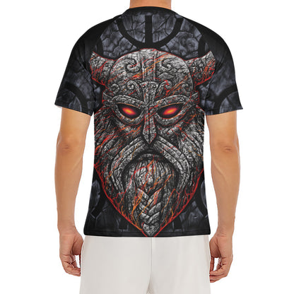 Ancient Viking Norse God Odin Print Men's Short Sleeve Rash Guard