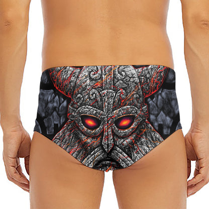 Ancient Viking Norse God Odin Print Men's Triangle Swim Briefs