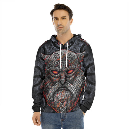 Ancient Viking Norse God Odin Print Men's Velvet Pullover Hoodie