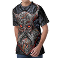 Ancient Viking Norse God Odin Print Men's Velvet T-Shirt