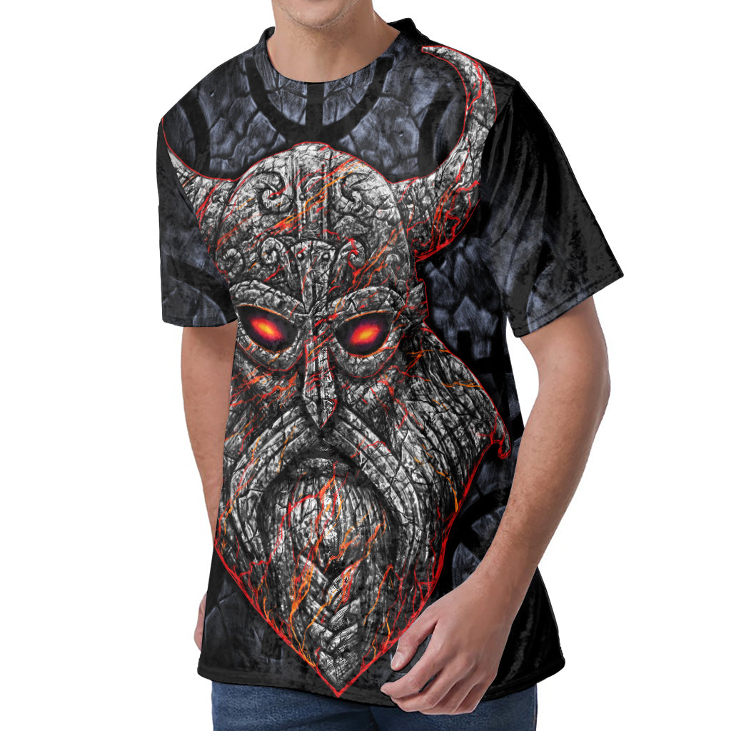 Ancient Viking Norse God Odin Print Men's Velvet T-Shirt
