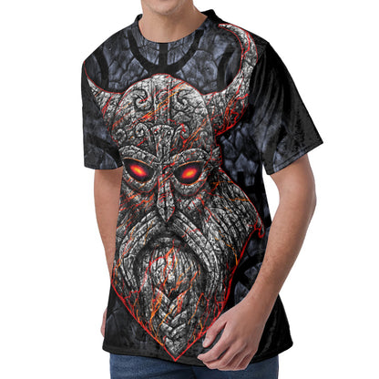 Ancient Viking Norse God Odin Print Men's Velvet T-Shirt