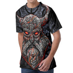 Ancient Viking Norse God Odin Print Men's Velvet T-Shirt