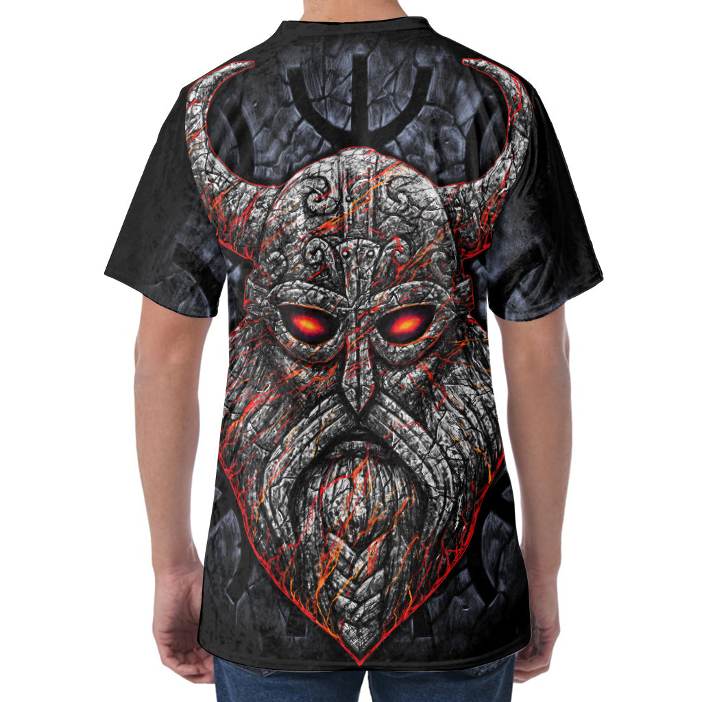 Ancient Viking Norse God Odin Print Men's Velvet T-Shirt