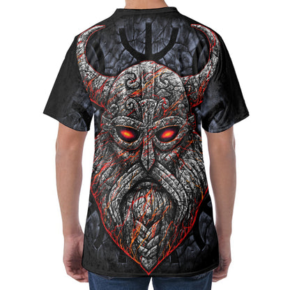 Ancient Viking Norse God Odin Print Men's Velvet T-Shirt