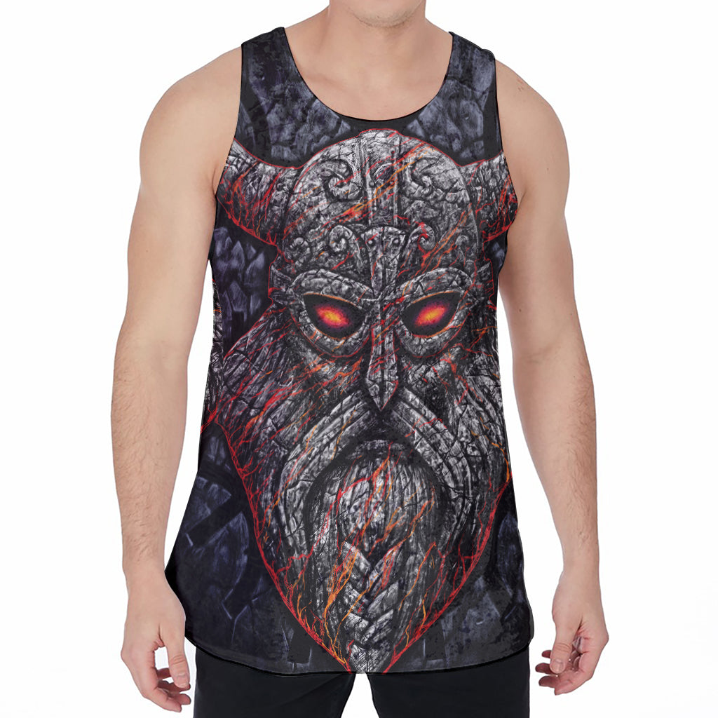Ancient Viking Norse God Odin Print Men's Velvet Tank Top