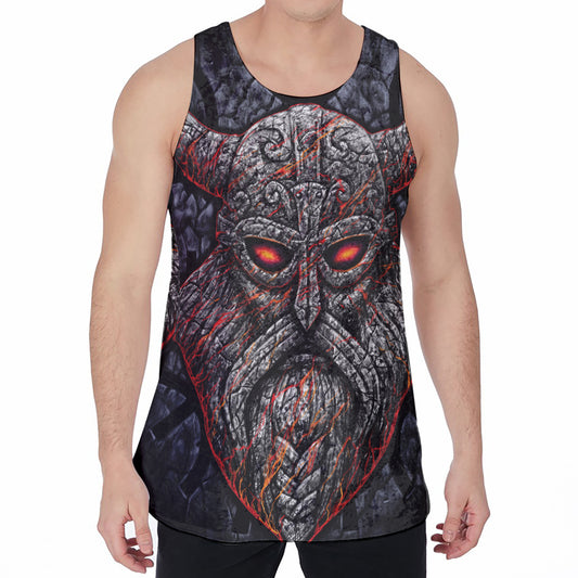 Ancient Viking Norse God Odin Print Men's Velvet Tank Top