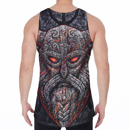 Ancient Viking Norse God Odin Print Men's Velvet Tank Top