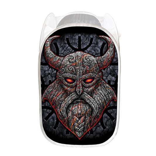 Ancient Viking Norse God Odin Print Mesh Laundry Hamper