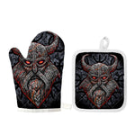 Ancient Viking Norse God Odin Print Oven Mitt And Pot Holder Set