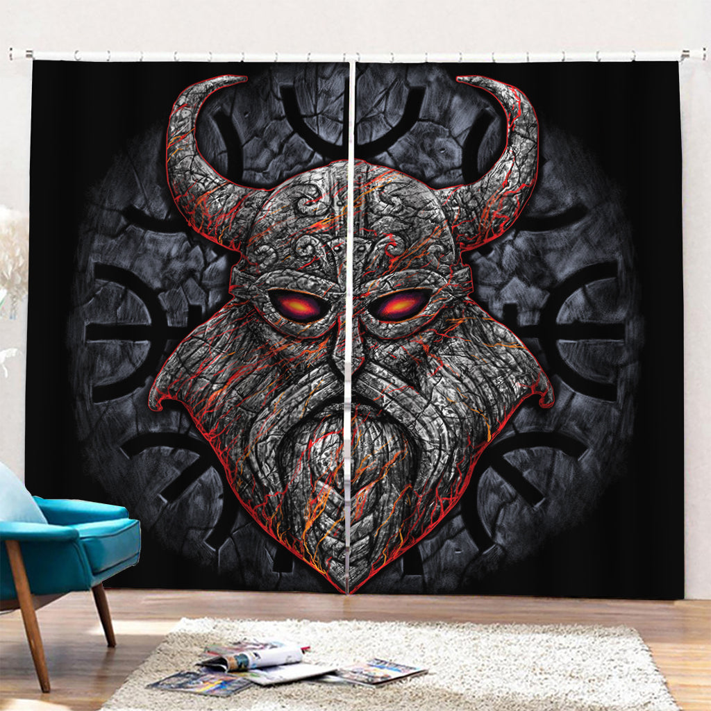 Ancient Viking Norse God Odin Print Pencil Pleat Curtains
