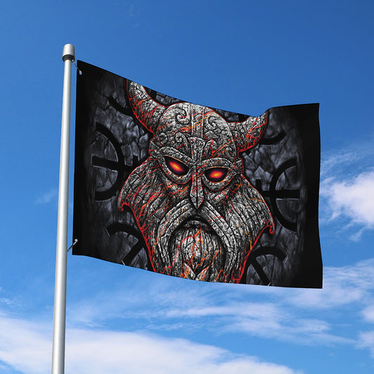 Ancient Viking Norse God Odin Print Polyester Flag