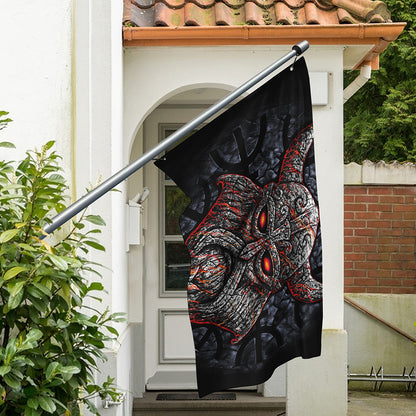 Ancient Viking Norse God Odin Print Polyester Flag
