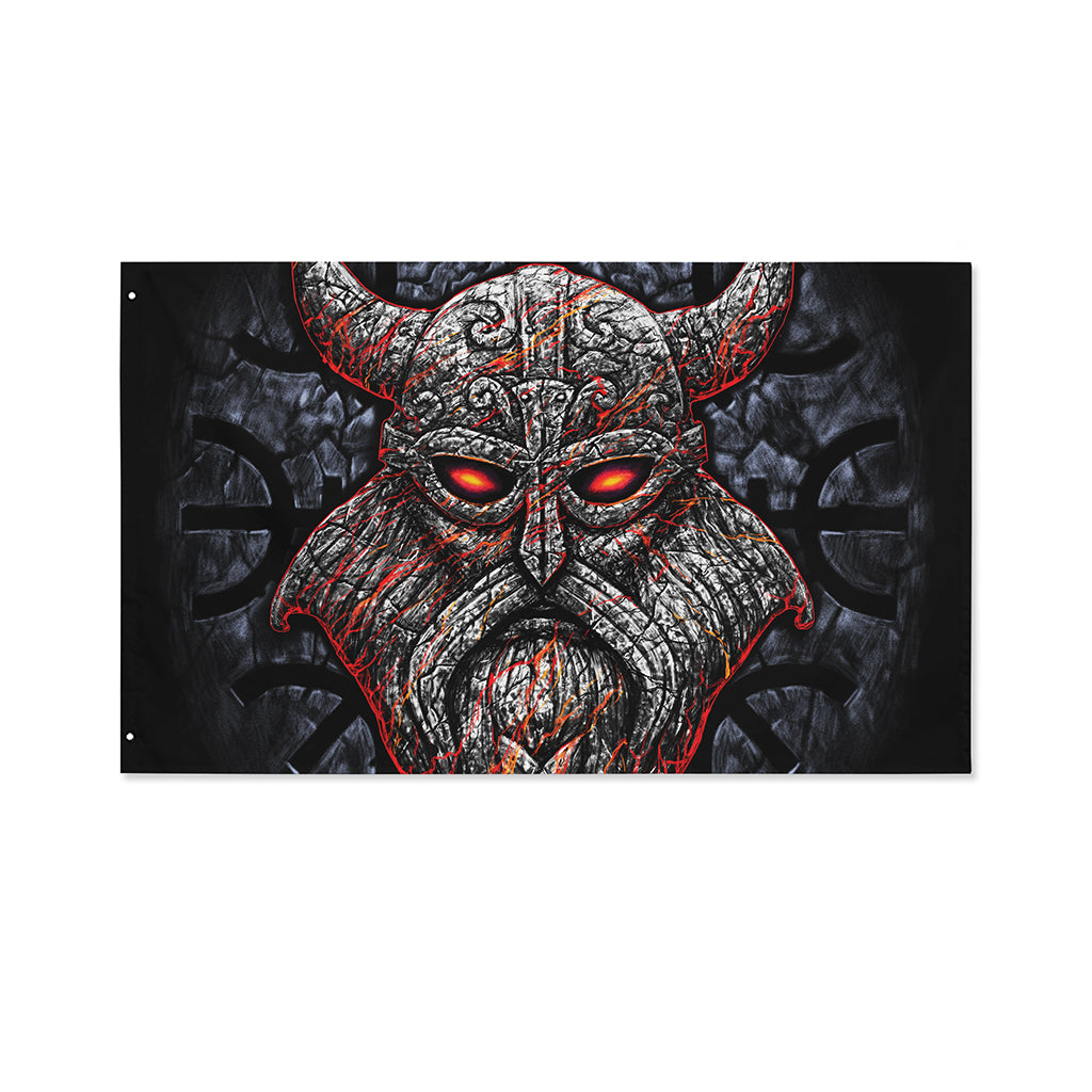 Ancient Viking Norse God Odin Print Polyester Flag