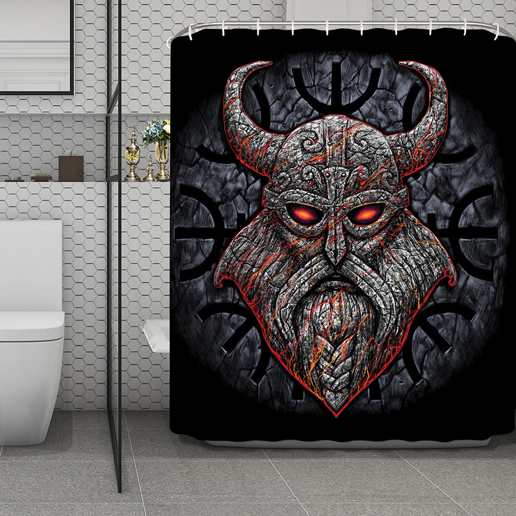 Ancient Viking Norse God Odin Print Polyester Shower Curtain