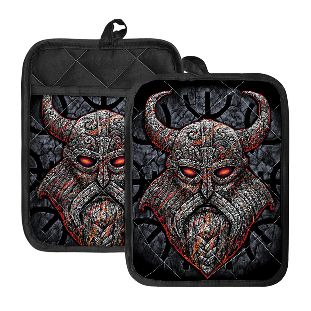 Ancient Viking Norse God Odin Print Pot Holders With Pocket