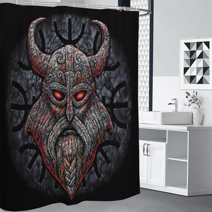 Ancient Viking Norse God Odin Print Premium Shower Curtain